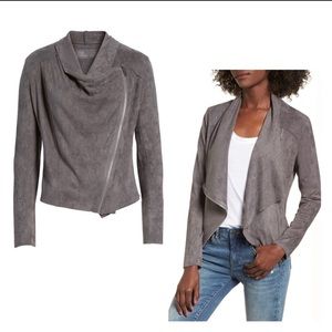 NWOT Blank NYC Gray Faux Suede Drape Front Jacket size Small